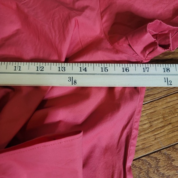 Talbots Dress Size 4 Pink Coral Short Sleeve Cotton Unlined Bow Business Casual - Picture 8 of 8